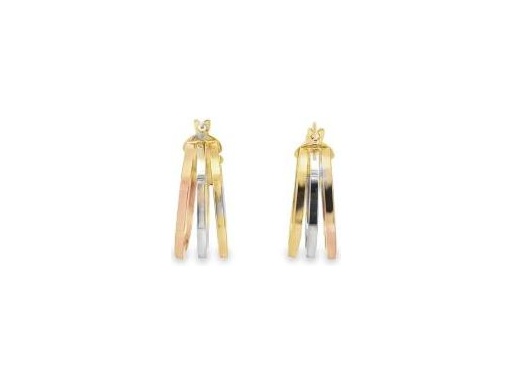 18K Two-Tone Gold Polished Hoop Earrings